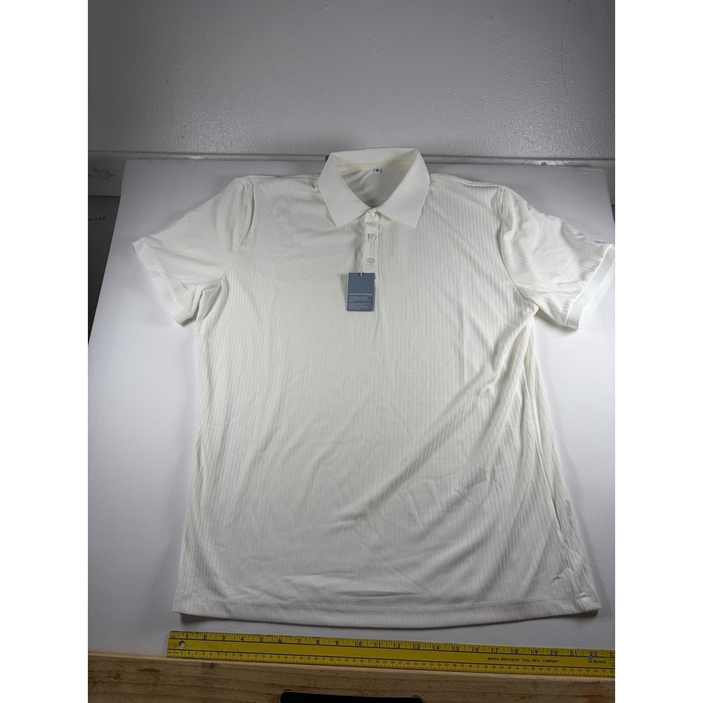 Lion‎ Nardo Stretch Polo Shirts for Men Short Sleeve Off white Size XL